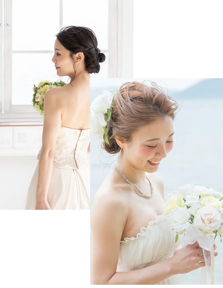 花嫁がブーケを持っている写真